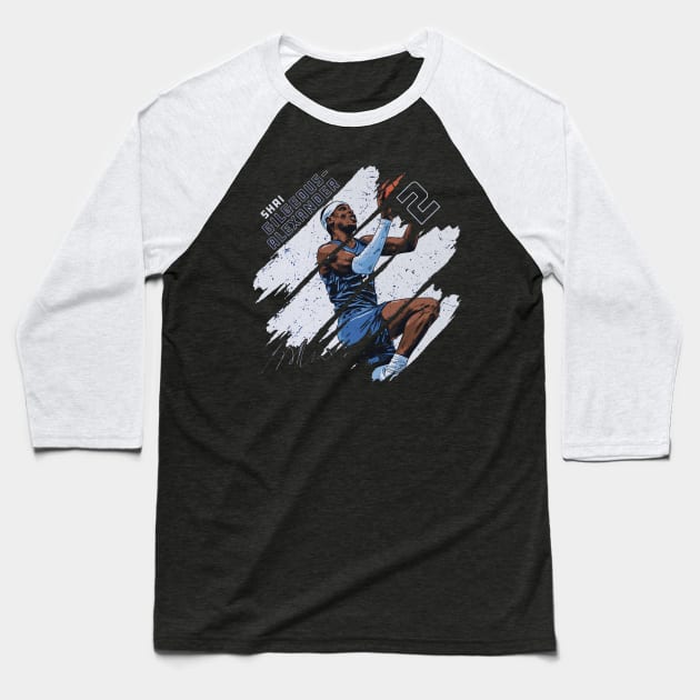Shai Gilgeous-Alexander Oklahoma City Stripes Baseball T-Shirt by ClarityMacaws
